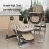Adjustable Folding Children's Dining Chair and Table Set for Home Use