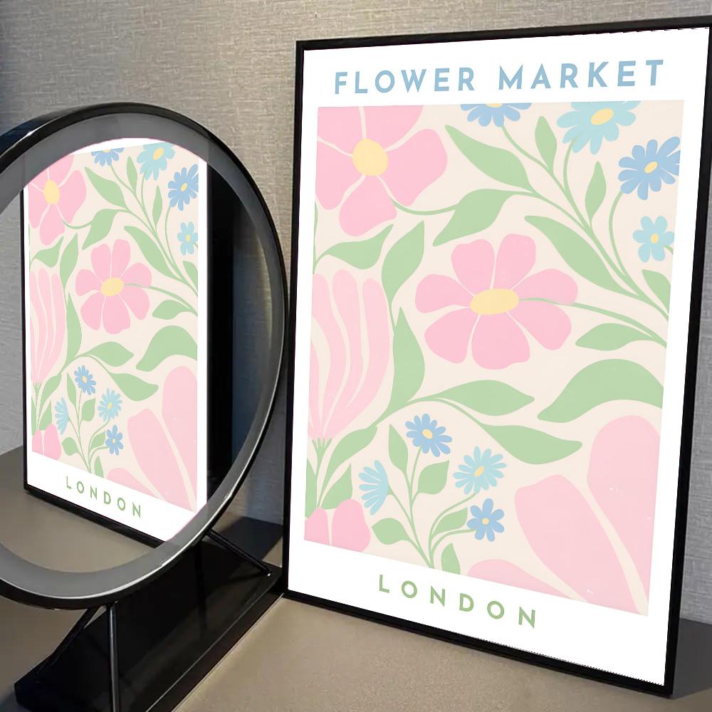 1 шт. Цветочный рынок настенное искусство красочный скандинавский плакат с растениями HD постеры для дома, комнаты, бара, кафе декор искусство настенная живопись картина