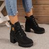 Bold British Style Women's European and American New Thick Soled Waterproof Platform Fashionable Casual Versatile Short Boots