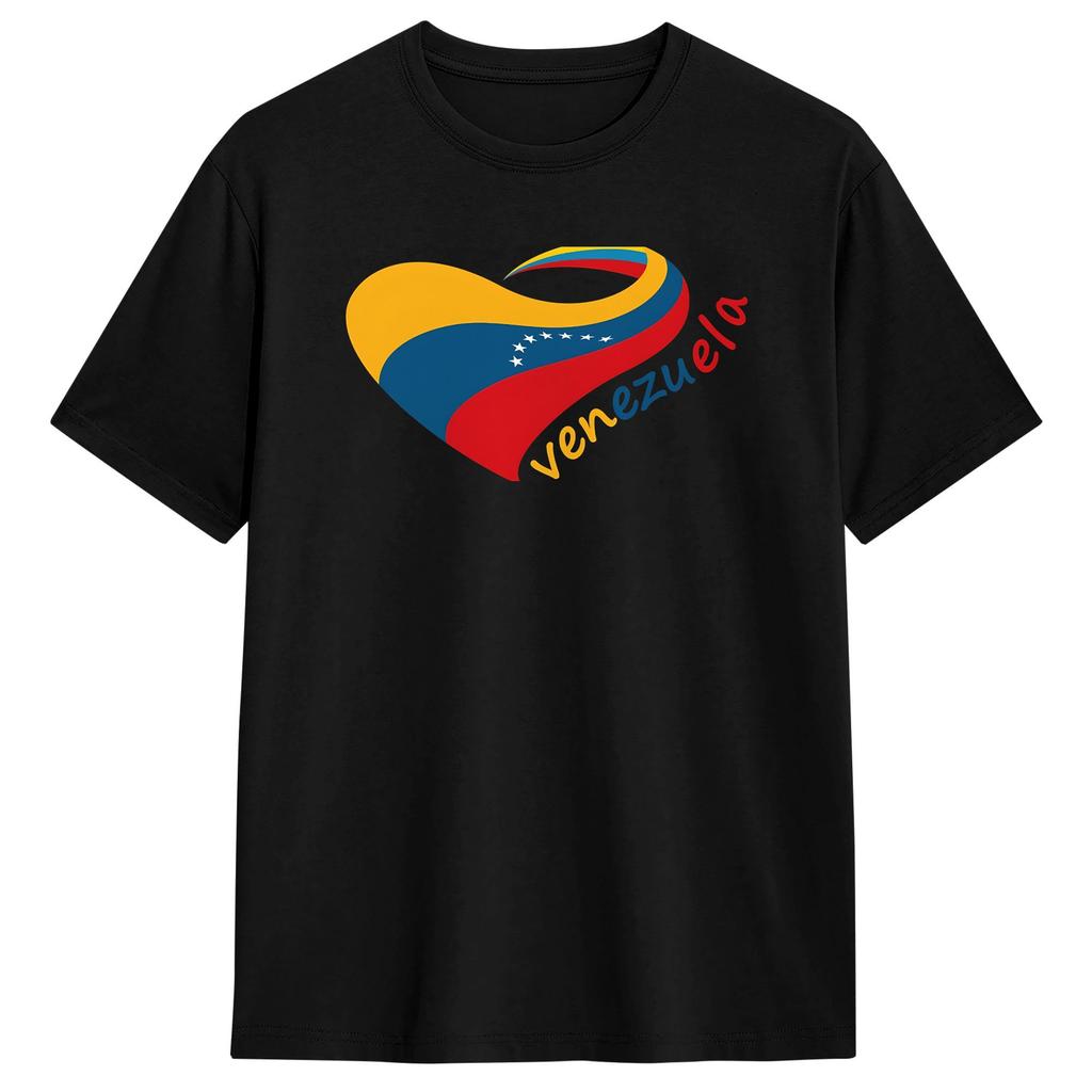 Unisex Heart Of Venezuela T Shirts Cotton Tops Summer YK Funny Short Sleeve TShirt Crew Neck Harajuku Casual Tee Shirt