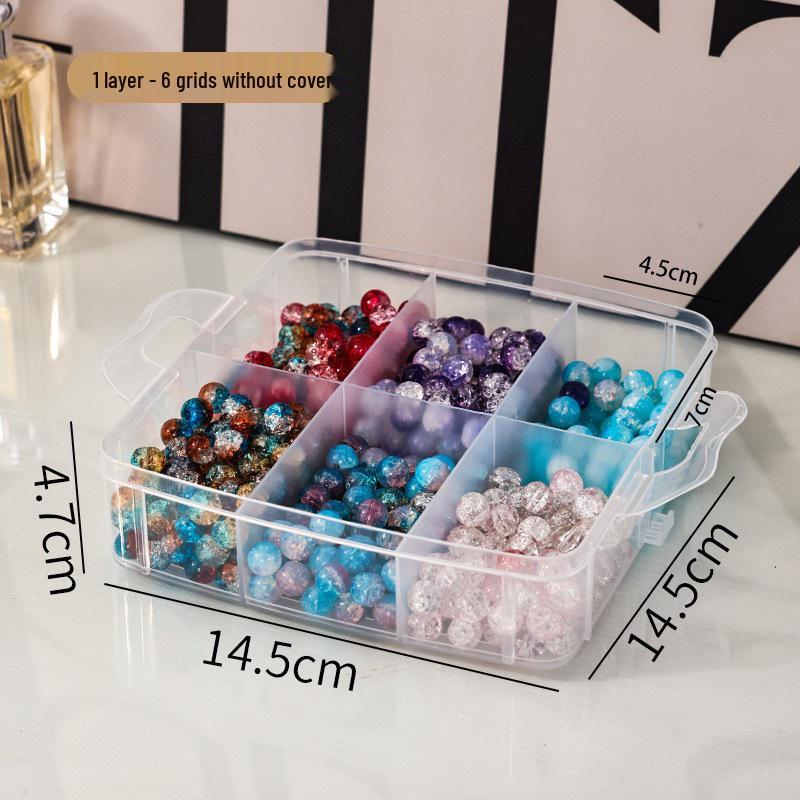Портативная прозрачная шкатулка для хранения бижутерии с бусинами