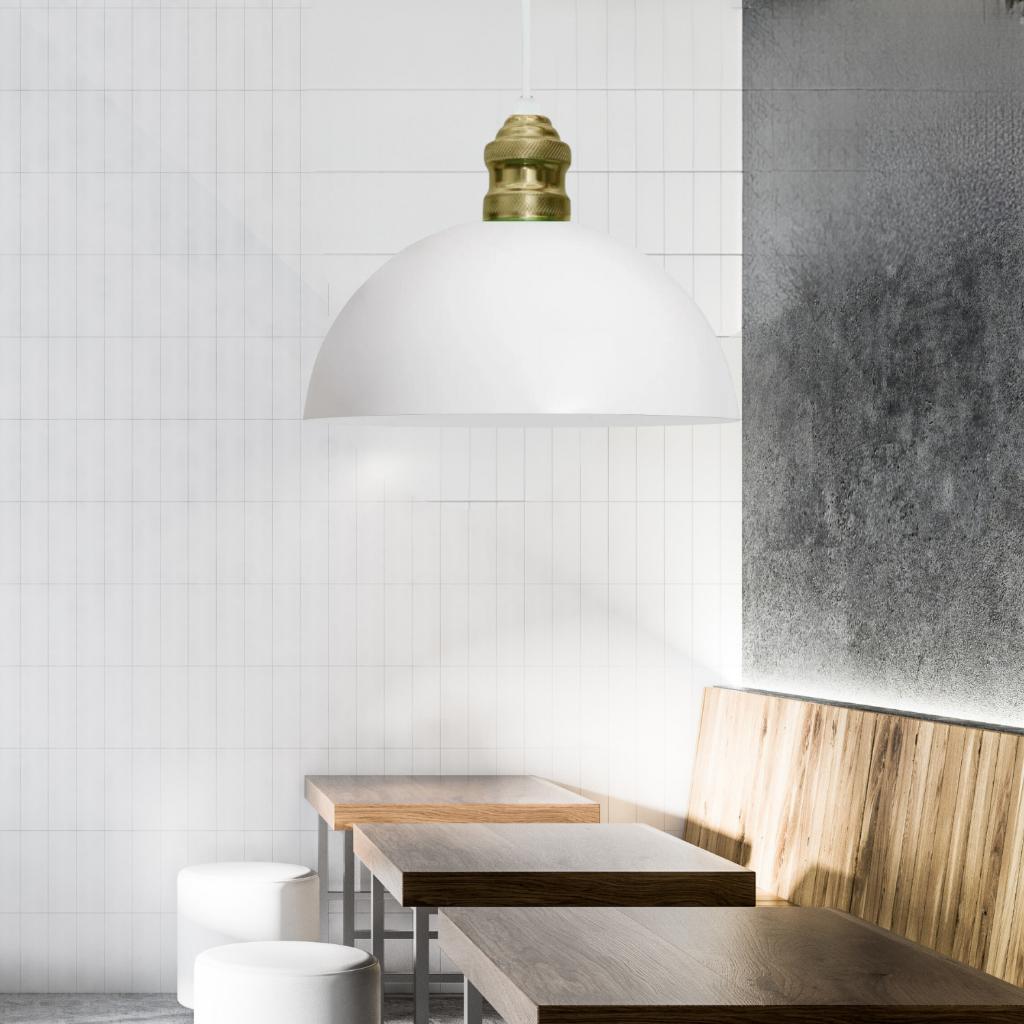 Kugel Beyaz Metal Sarkıt Mutfak Avize Ofis Hol Cafe Tavan Aydınlatma