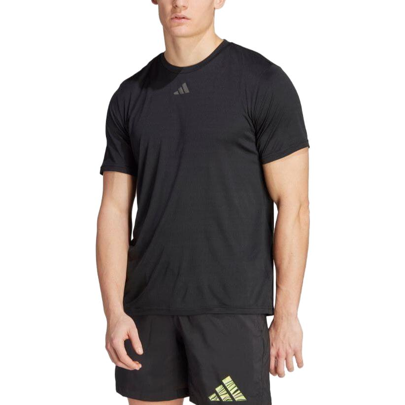 Adidas Solid Color Crew Neck Short Sleeve T-Shirt Unisex Tops Black IL7003