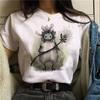 Cartoon Retro Costume Casual Versatile Funny Animal Print Women's T-Shirt White Crew Neck T-Shirt Harajuku T-Shirt Funny T-Shirt