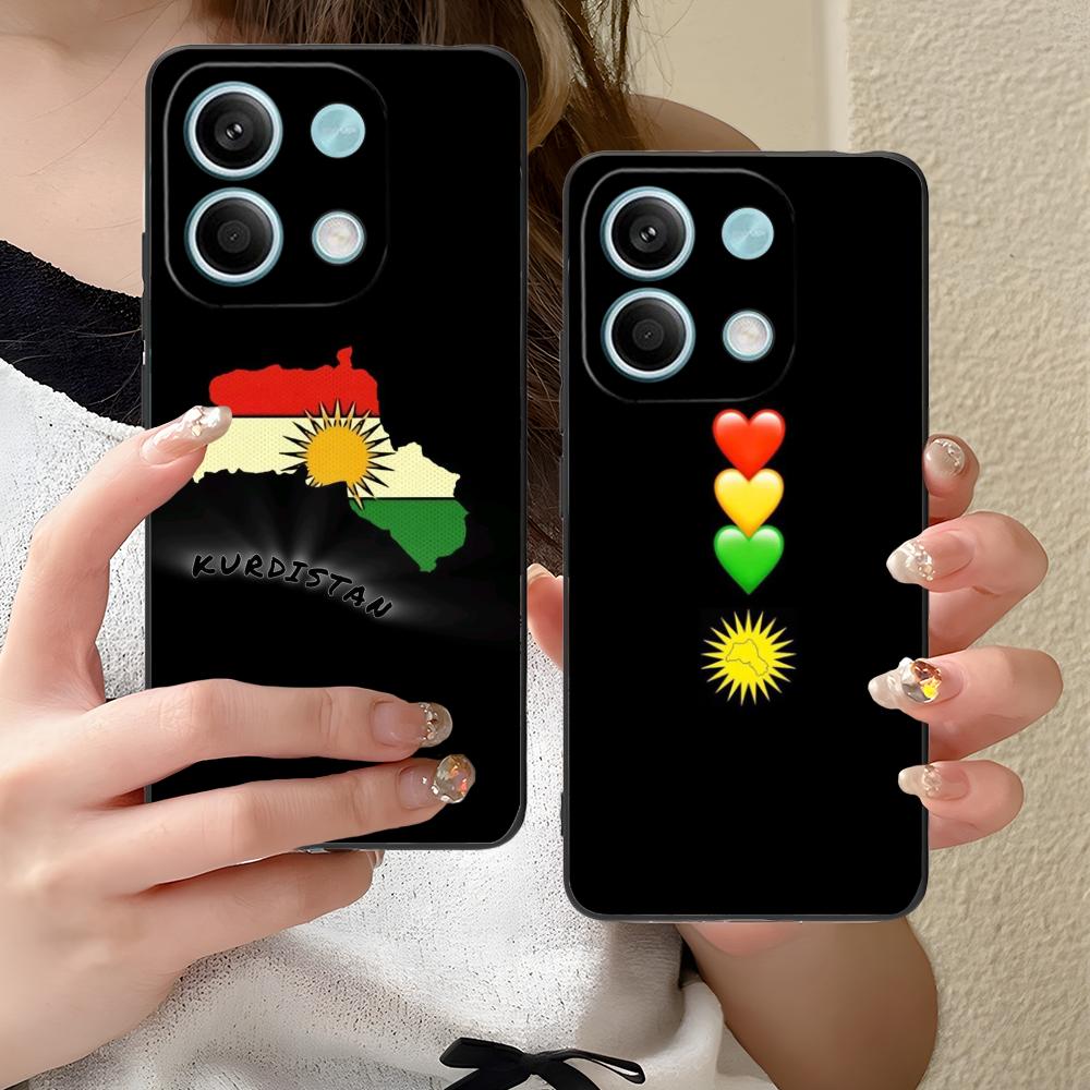 Чехол для мобильного телефона с флагом Курдистана для Xiaomi Redmi Note 14 13 12 11 S Pro Plus 4G 5G Цветной печатный чехол Чехол Красивый