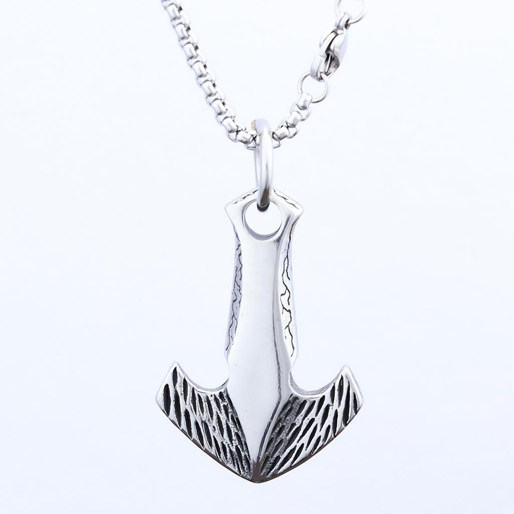 Nautical culture anchor-shaped titanium steel pendant, retro trend simple accessories pendant jewelry