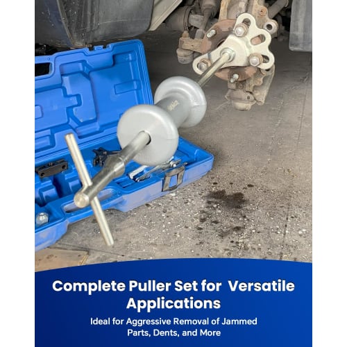 ATPEAM Slide Hammer Set, 19-Piece Bearing Gear Hub Replacement Puller, 2-Jaw and 3-Jaw Puller, Vehicle Maintenance Tool