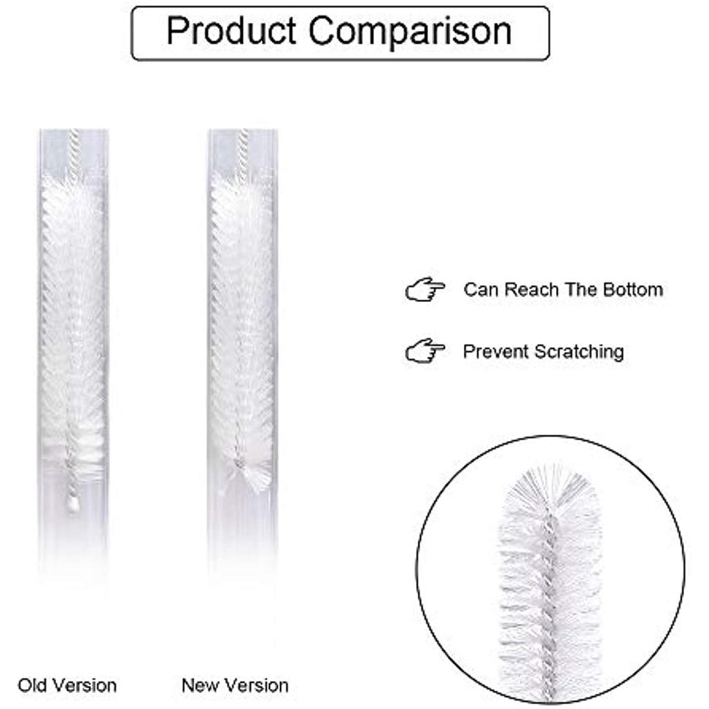 Щетка для бутылок, набор чистящих щеток из 12 шт., универсальная щетка для труб, клавиатура, пробирка, горлышко чайника, раковина, бутылки, кофемашина (белый)
