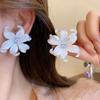 White Flower Stud Earrings for Women