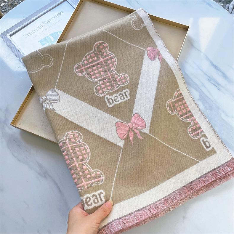 2024 Autumn/Winter New Imitation Cashmere Exterior Warm Office Versatile Extended Thick Scarf Air Conditioning Room Shawl for Women