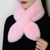 1PC Fashion Cross Solid Color Female Scarf Warm Thickening Peach Heart Collar Scarf Fake Rabbit Fur