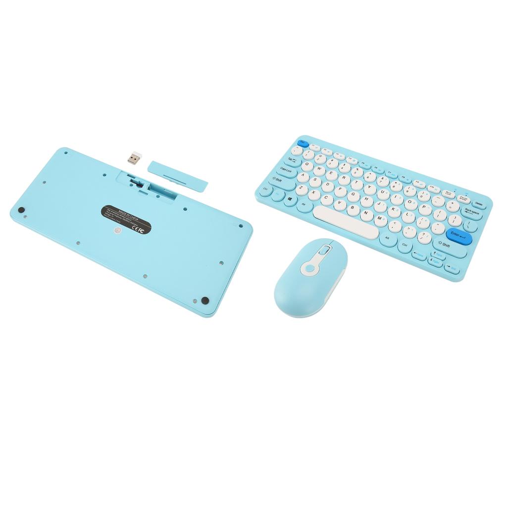 Wireless Keyboard Mouse Set Stylish Slim Round Keycaps   Ergonomic 2.4G Keyboard Mouse Combo for Desktop PC Computer