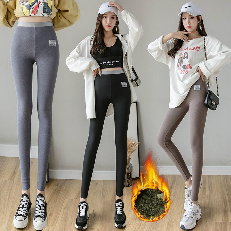 Осенне-зимние новые модные женские утолщенные плюшевые леггинсы, эластичные теплые брюки