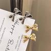 4Pcs/set Sweet Cool Golden Bow Hairpins Personality Mini Side Clip Bangs Hairpins Casual Wear