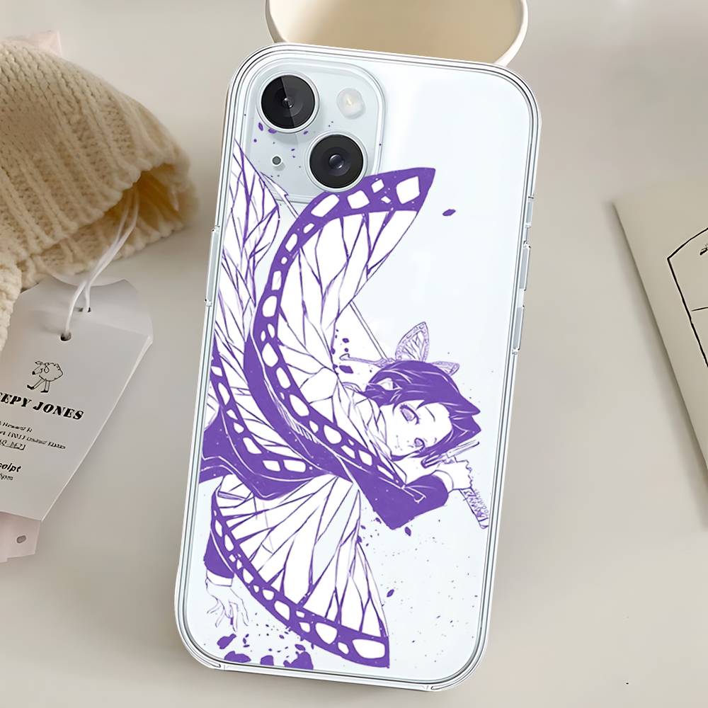 Милый чехол для телефона S-Shinobu K-Kochos Для Iphone17 16 15 11 13 14 Pro Max 7 8 Plus X Xr Xs Max Se2020 12mini Прозрачный чехол