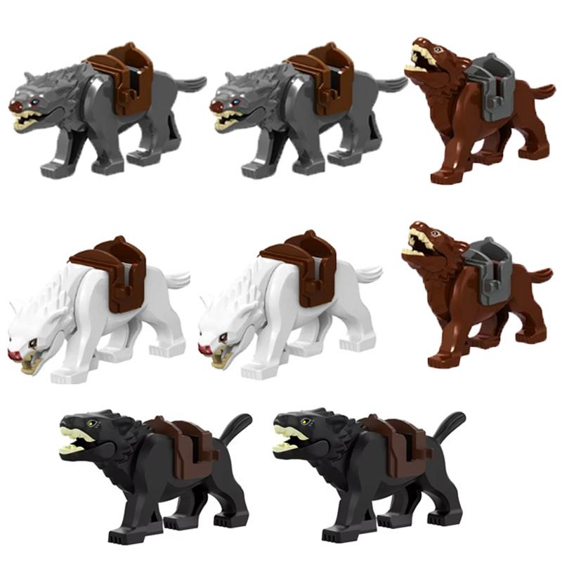 MOC Medieval Military Building Blocks Elven Warrior Orc Rohan Gondor Knight Character Set Animal Army Weapon Bow Crossbow Toy