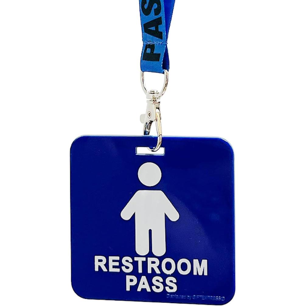 GIFTEXPRESS 12 Piece Hall Pass Lanyards and School Passes Boys and Girl Bathroom Passes
