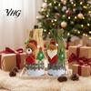 Reusable Linen Wine Bags Christmas Bottle Cover, Santa Claus/Snowman/Elk/Bear Gift Bag with Sticker Decals, Holiday Party Favors Favor Decor, Festive
