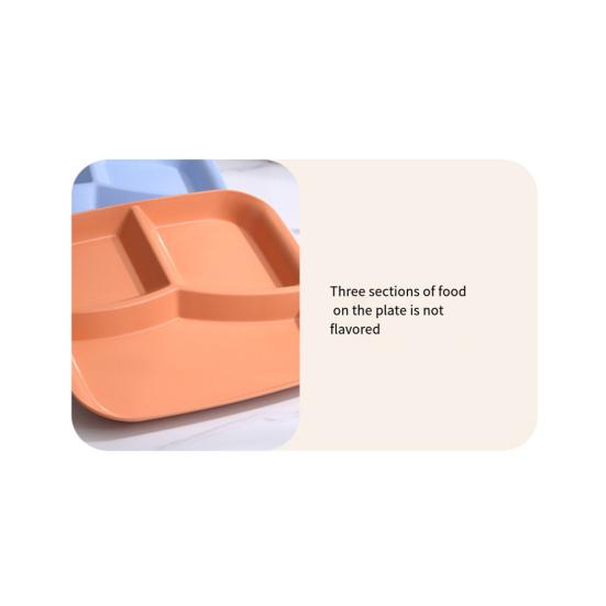 Rectangle Dinner Plate 3 Compartments Food Grade PP Dishwasher Safe Adults Kids Breakfast Snack Vegetable Meal Food Serving Dish Kitchen Supplies