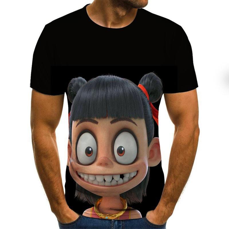 Футболка для мужчин и женщин, детская, Nezha's Demon, детские, мужские и женские футболки с изображением моря, летние футболки с 3D-печатью, короткий рукав, мужская одежда