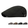 Herringbone Beret Men's Autumn Winter Warm Cap British Retro Wool Newsboy Cap Middle-Aged and Old Age Forward Cap