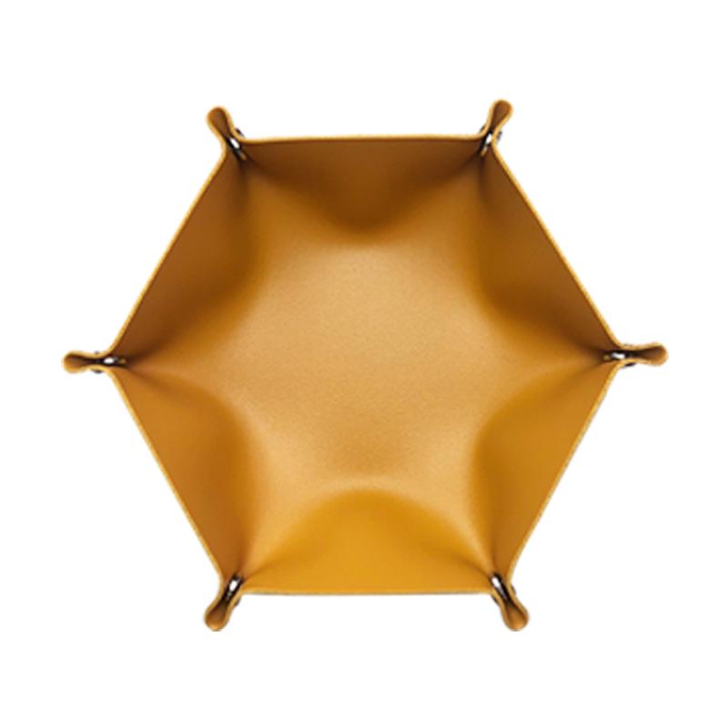 В наличии Скандинавский шестиугольный поднос для хранения кубиков и косметики из искусственной кожи