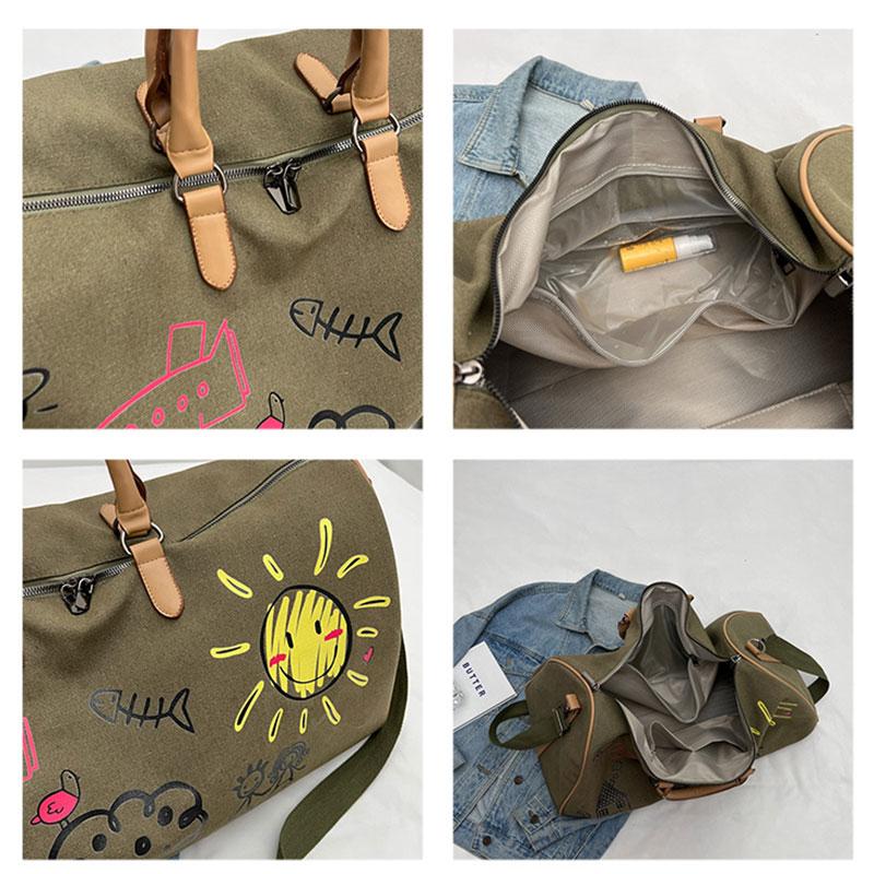 Холщовая дорожная сумка для женщин большой вместимости модная студенческая сумка для хранения в общежитии женская дорожная ручная кладь AVE