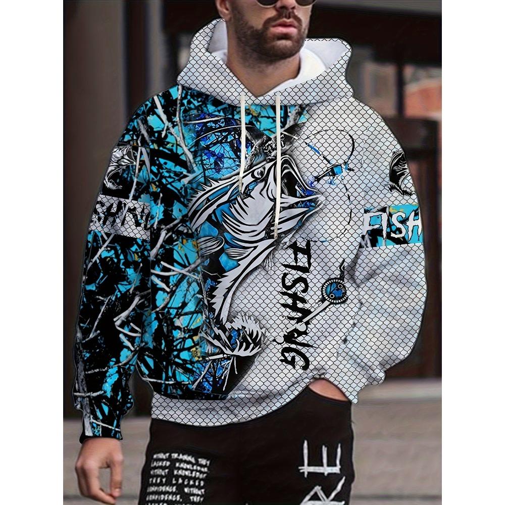 Мужская толстовка с капюшоном для рыбалки — 3D-принт, повседневный стиль, удобная посадка
