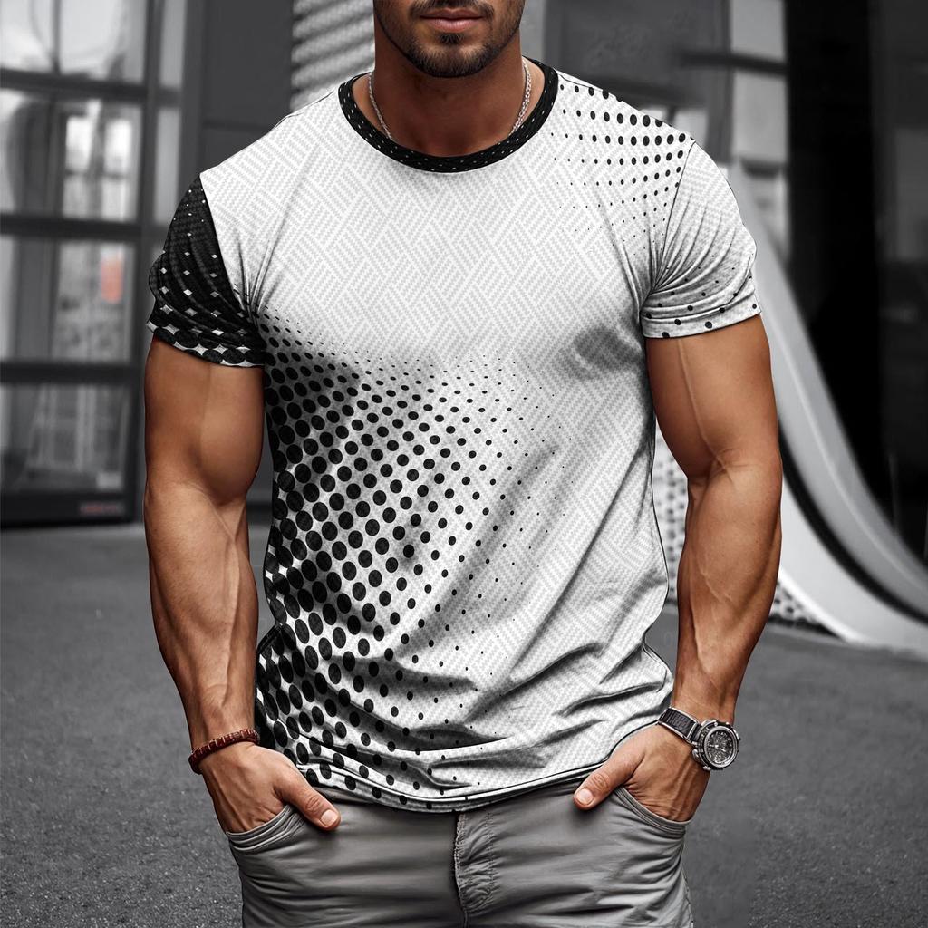 Инновационная мужская футболка с 3D-полосками и геометрией, летняя уличная футболка с коротким рукавом, хипстерские повседневные топы в стиле Харадзюку