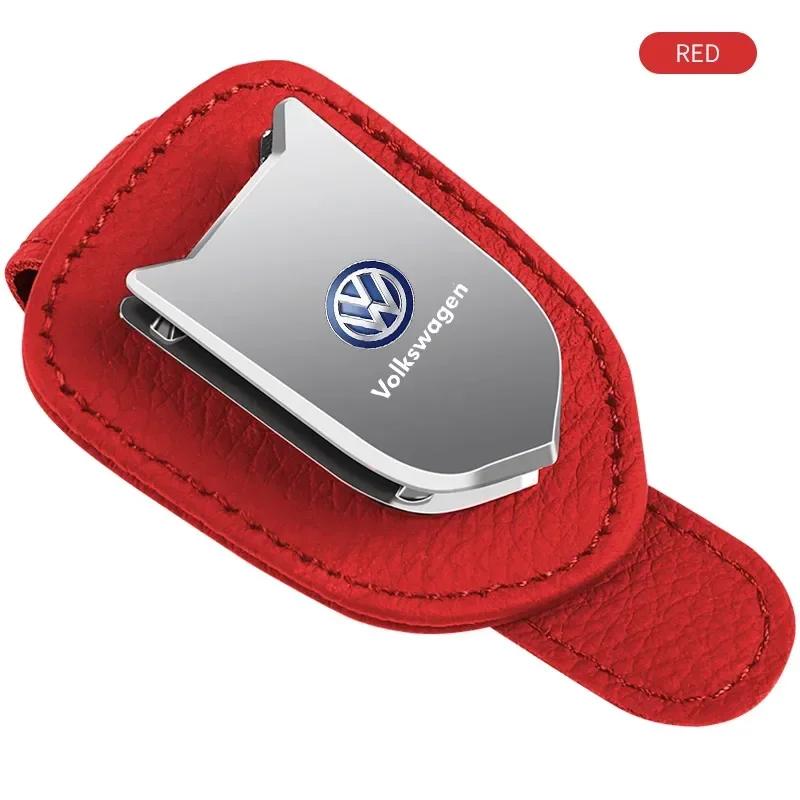 Для VW Горячее 2025 Новая Мода Автомобильный Солнцезащитный Козырек Зажим для Очков Кожаный Зажим для Очков Для volkswagen- polo golf 3 4 5 6 7 8 6 t5 b4 b