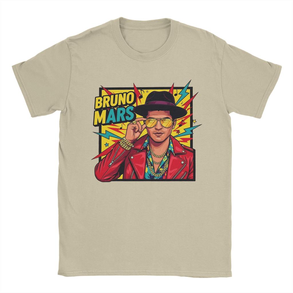 Rapper Bruno Mars T Shirt Unisex Pure Cotton Funny TShirts Crew Neck Tee Shirt Short Sleeve Clothing Plus Size