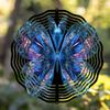 Hanging Wind Spinner with Vibrant Iridescent Sails 360 Degree Swivel Hook for Outdoor Garden Balcony Decor Colorful Blue Purple Pink Yellow