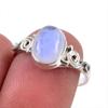 Natural Rainbow Moonstone Gemstone 925 Solid Sterling Silver Ring Size 7 G1e08