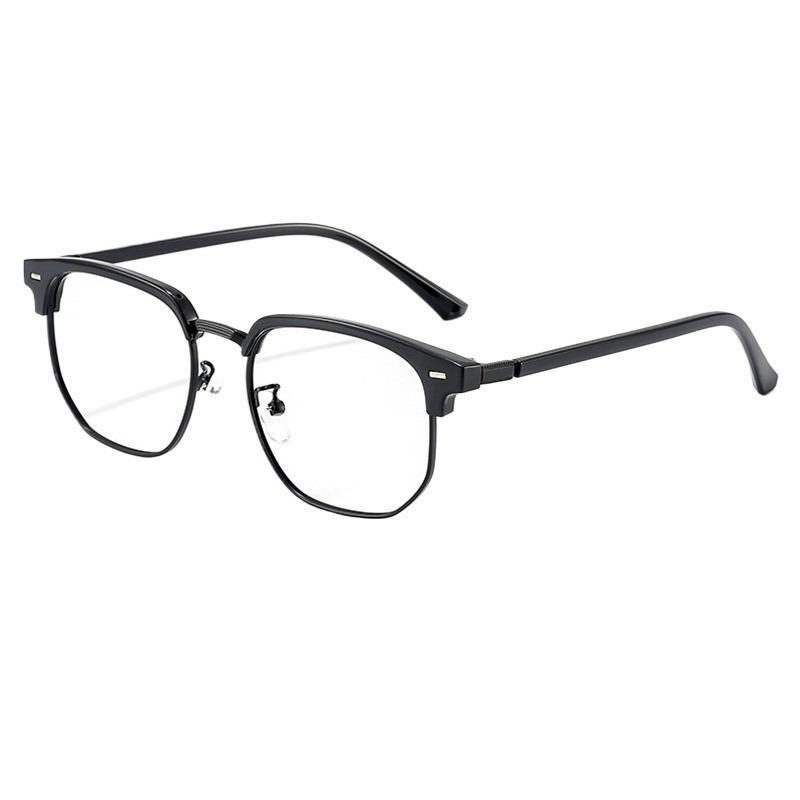 Anti-radiation Glasses Brain Glasses Classic Eyebrow Frame Retro Glasses Men Women Anti-Blue Light Flat Glasses