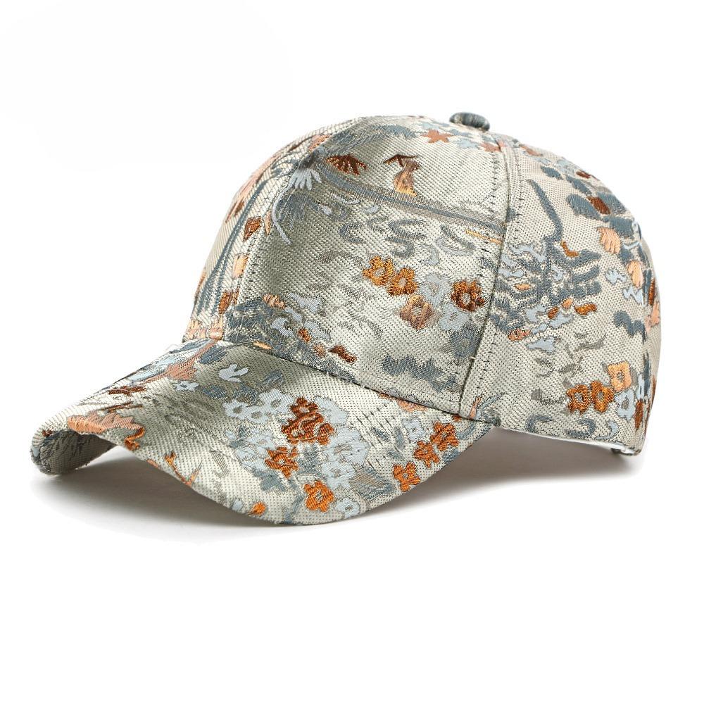Retro Ethnic Jacquard Baseball Cap for Women Men Chinese Style Structured Peaked Hat Luxury Floral Embroidery Sun Hat Face Slimming Outdoor Casual Cap
