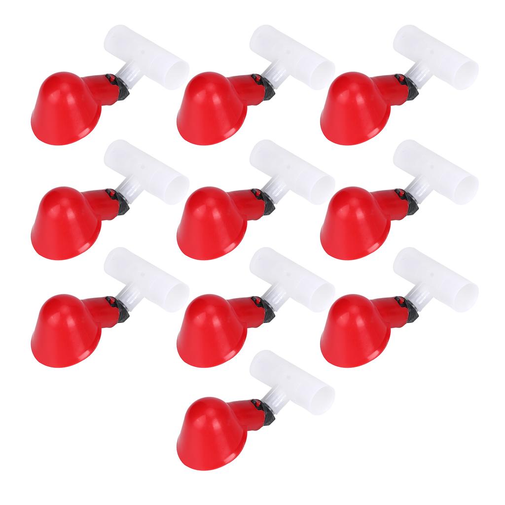 10 шт. автоматических чашек для поения кур, поилка для кур, тройник 1/2 дюйма, инструменты для кормления кур, красный