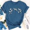Sunflower Butterfly Printed T-shirt Round Neck Short Sleeve T-shirts