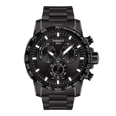 Мужские кварцевые часы Tissot Super Sport Chrono, черный циферблат, браслет, T1256173305100 [Официальный импорт]
