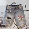 Men’s Denim Shorts Summer Thin Shorts for Men Fashion Casual Pants 5 Crops Outwear