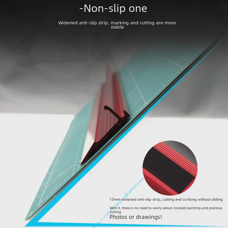 Многофункциональная защитная линейка из алюминиевого сплава - 20 см/30 см/45 см для студентов, рекламы, черчения и резки