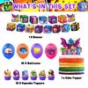 30pcs Blox Fruits Theme Party Supplies Including Banner Cupcake Toppers Balloons