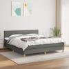 3140474 vidaXL Bed with Box Spring and Mattress Dark Grey 180x200cm Fabric