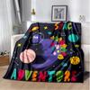 Cartoon Dinosaur Space Cute Dino Children Soft Plush Blanket,Flannel Blanket Throw Blanket for Living Room Bedroom Bed Sofa Kids