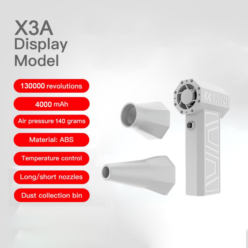 Мини турбовентилятор 130000 об/мин, мощный воздуходув, регулируемая скорость ветра, зарядка Type-C, бесщеточный двигатель, турбовентилятор