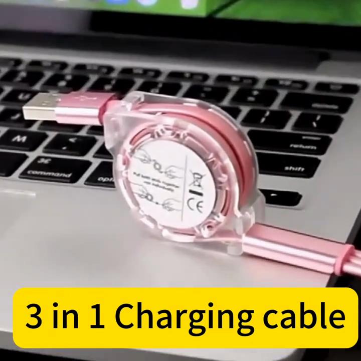 3 в 1 подходит для iPhone TYPE-C Micro B телескопический один на три мобильный зарядный кабель зарядный кабель