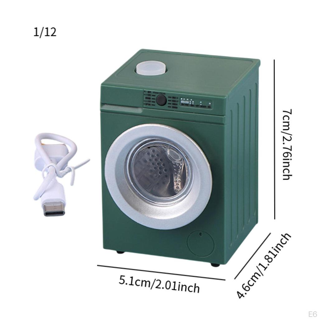 1/12 Dollhouse Washing Machine Miniature Furniture Life Scene Doll Accessories Decoration for Living