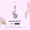 WOSTU 925 Sterling Silver Shiny Pink Cubic Zirconia Retro Patterns Perfume Bottle Charm Pendant for Original 3mm Bracelets & Necklaces