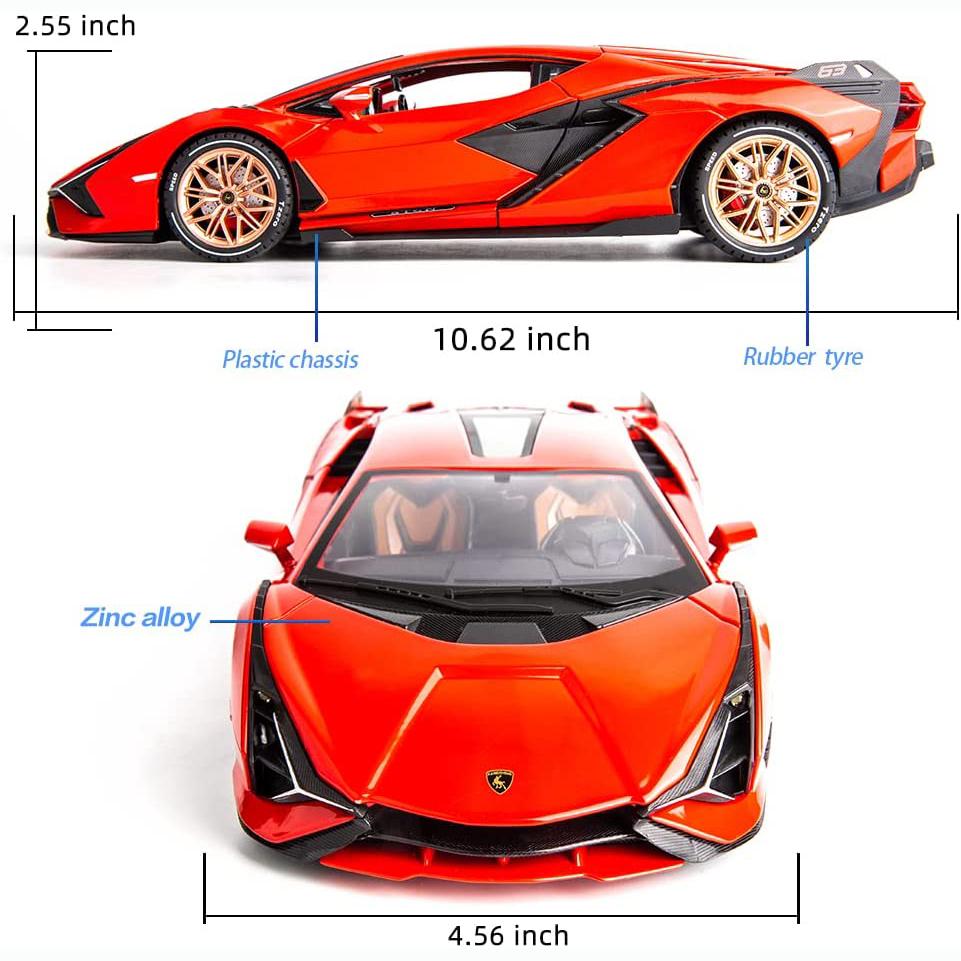 1/18 масштаб Lambo Sian, литая под давлением модель автомобиля, игрушечный автомобиль с откатным механизмом, звуком и светом для детей, взрослых, подарочная коллекция