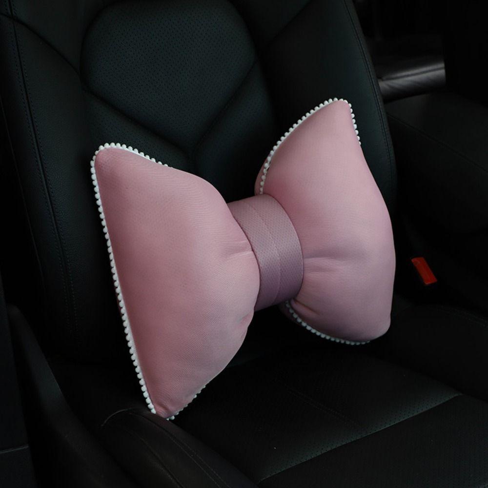 Подушка для поясницы с бантиком на подголовник автомобиля против усталости, автомобильные подушки для поясницы, аксессуары для интерьера автомобиля