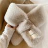 Faux Rabbit Fur Women Winter Scarves Fake Collar Cross Scarf Simple Plush Scarf  Autumn Winter
